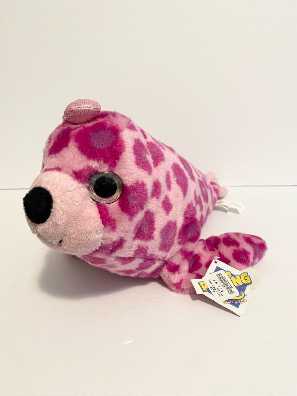 The Petting Zoo Harper Seal Plush 15” Stuffed Animal Toy Pink Polka Dot Walrus